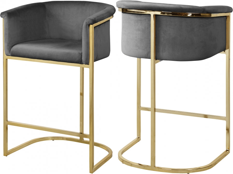 Tabouret de comptoir en velours Donatella