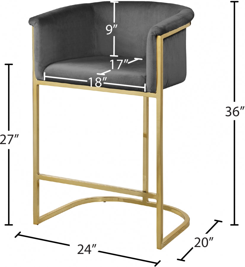 Tabouret de comptoir en velours Donatella
