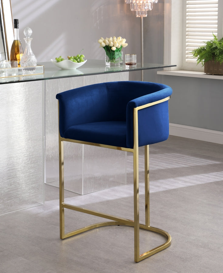 Tabouret de comptoir en velours Donatella