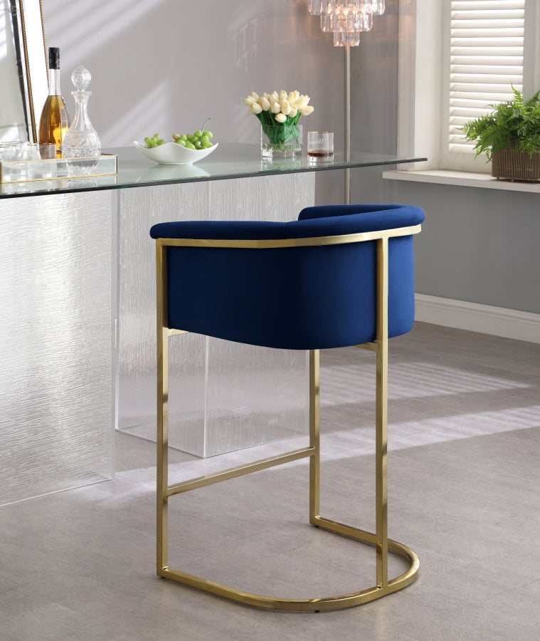 Tabouret de comptoir en velours Donatella