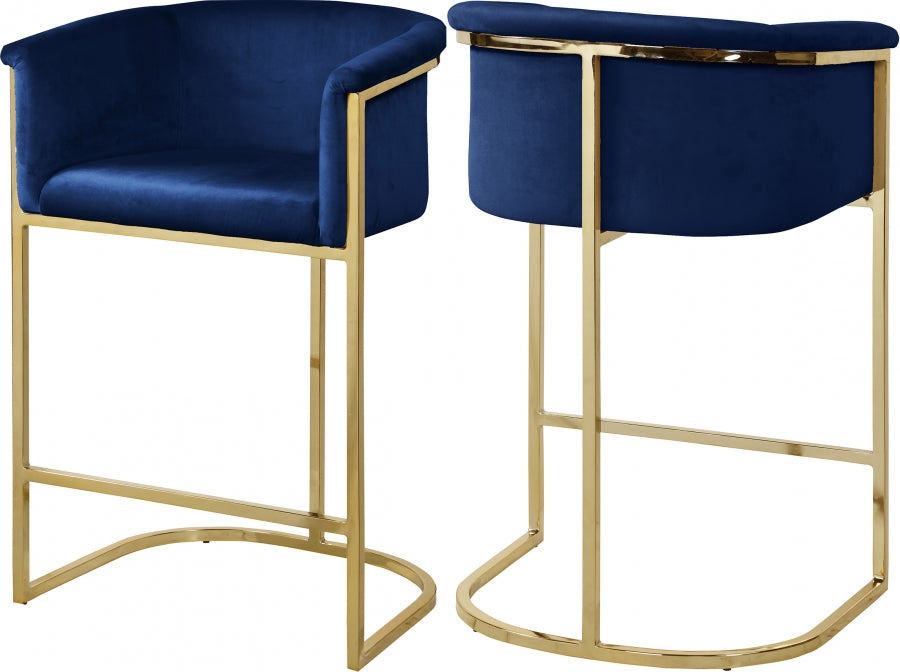 Tabouret de comptoir en velours Donatella