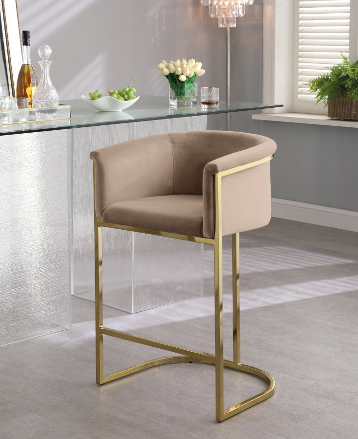 Tabouret de comptoir en velours Donatella