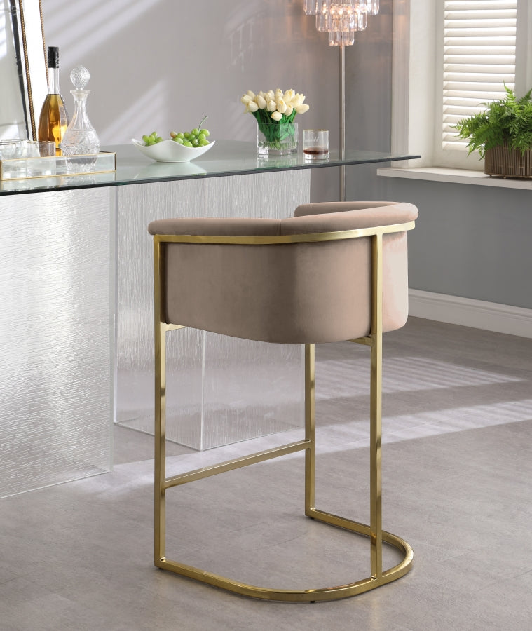 Tabouret de comptoir en velours Donatella