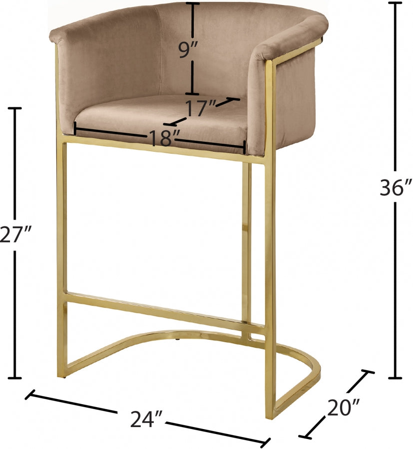 Tabouret de comptoir en velours Donatella
