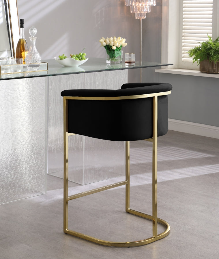Tabouret de comptoir en velours Donatella