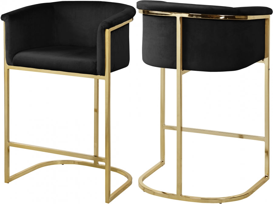 Tabouret de comptoir en velours Donatella