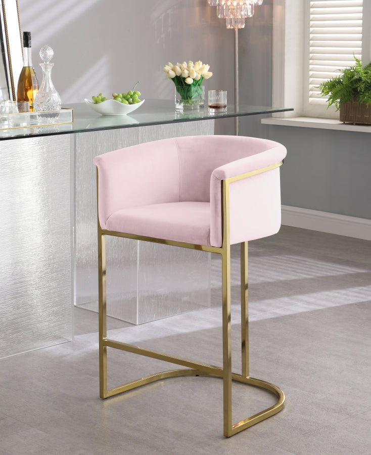 Tabouret de comptoir en velours Donatella