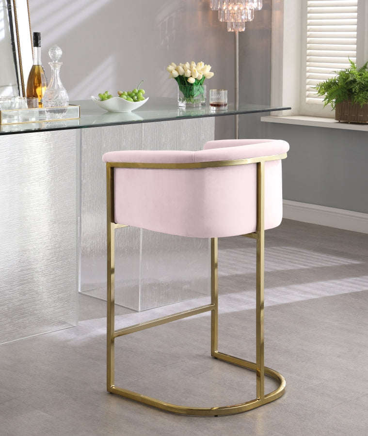 Tabouret de comptoir en velours Donatella