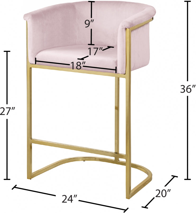 Tabouret de comptoir en velours Donatella