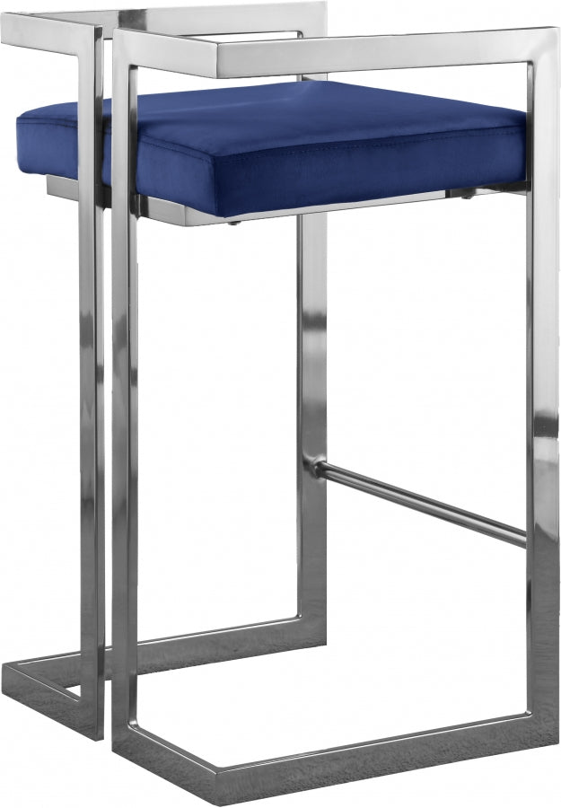 Tabouret de comptoir en velours Ezra