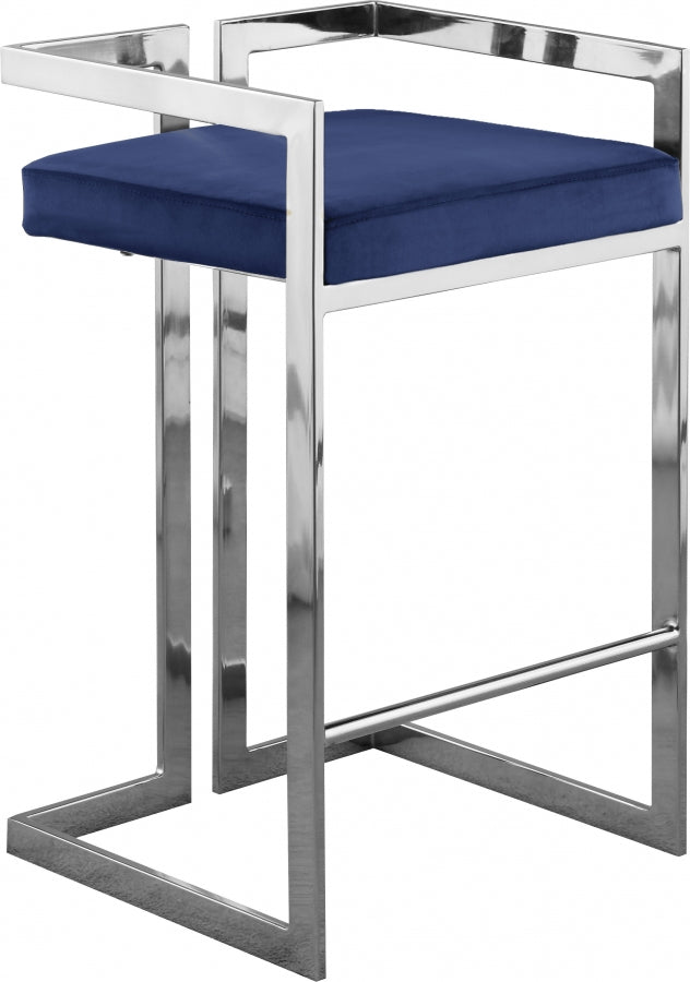 Tabouret de comptoir en velours Ezra