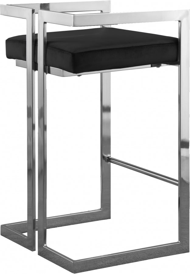 Tabouret de comptoir en velours Ezra