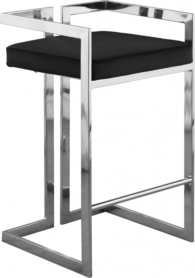 Tabouret de comptoir en velours Ezra