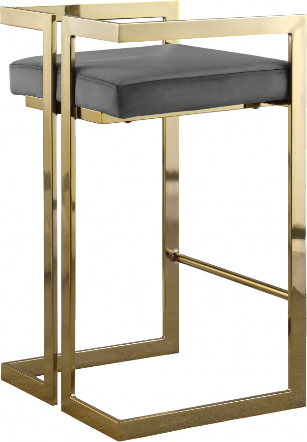 Tabouret de comptoir en velours Ezra