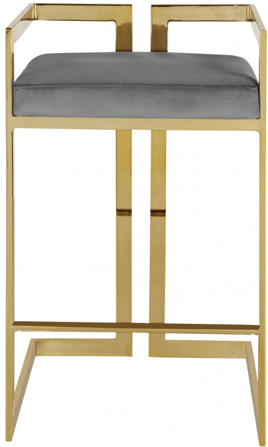 Tabouret de comptoir en velours Ezra