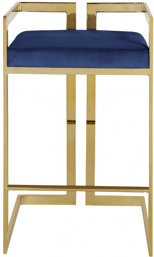 Tabouret de comptoir en velours Ezra