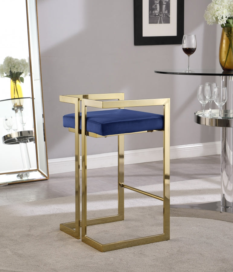 Tabouret de comptoir en velours Ezra