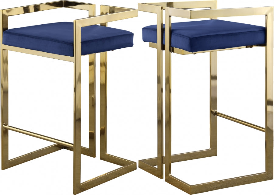 Tabouret de comptoir en velours Ezra