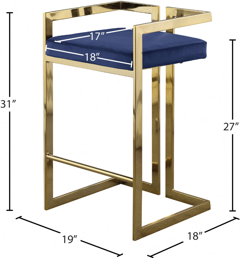 Tabouret de comptoir en velours Ezra