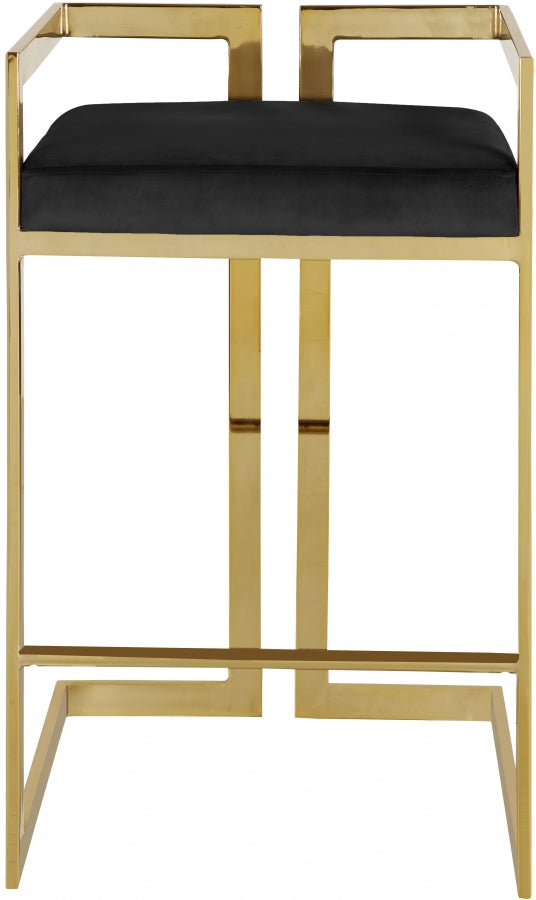 Tabouret de comptoir en velours Ezra