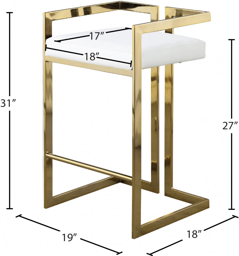 Tabouret de comptoir en similicuir Ezra
