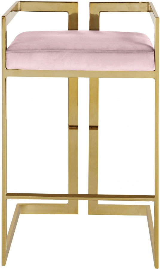 Tabouret de comptoir en velours Ezra