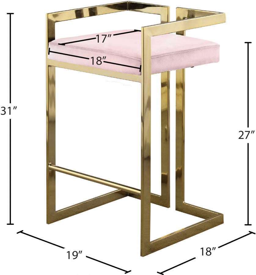 Tabouret de comptoir en velours Ezra