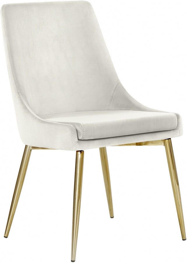 Chaise de salle à manger en velours Karina