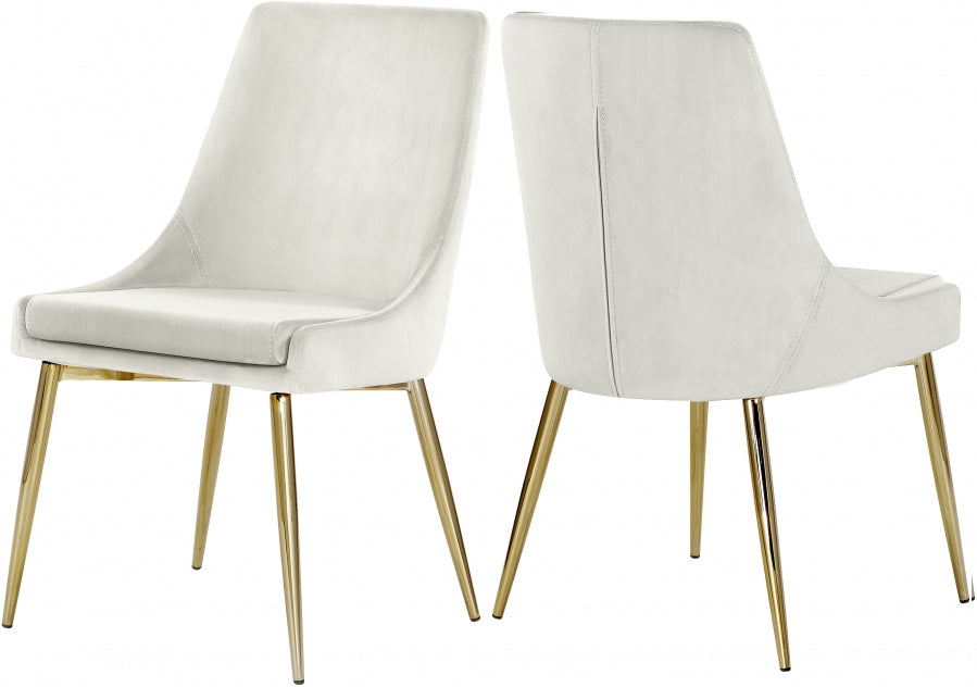 Chaise de salle à manger en velours Karina