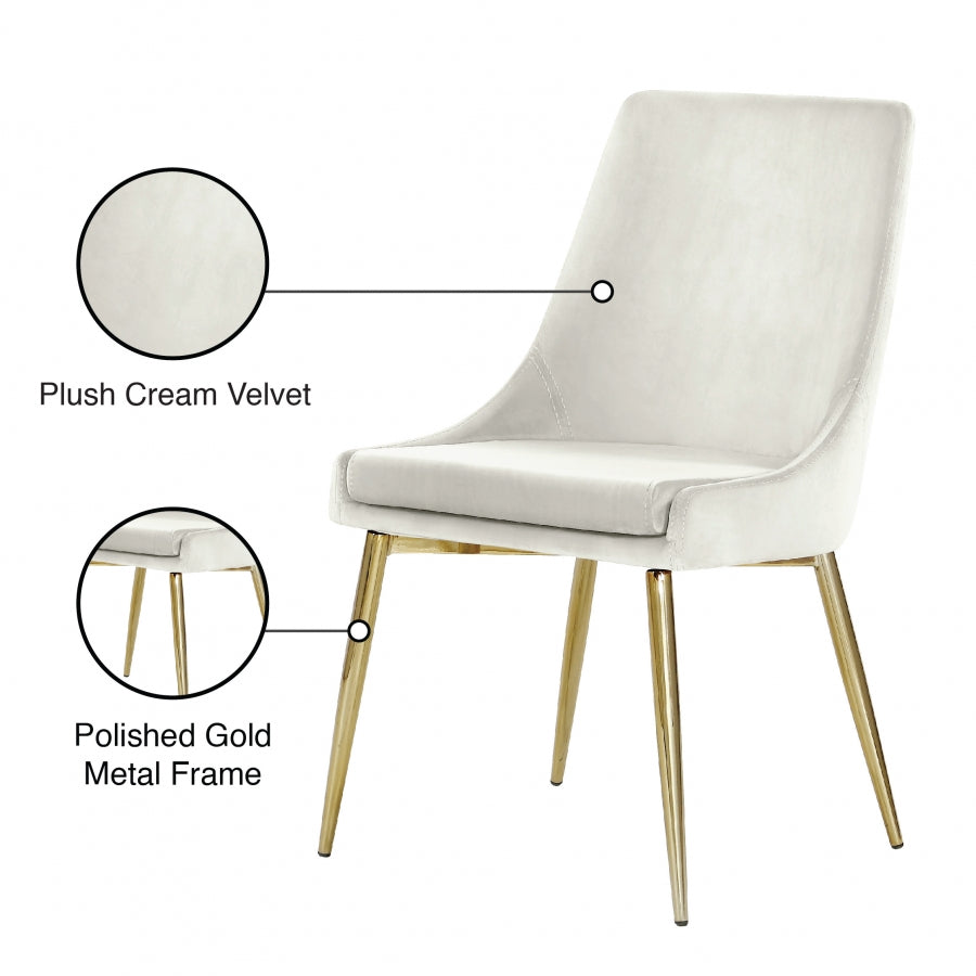 Chaise de salle à manger en velours Karina