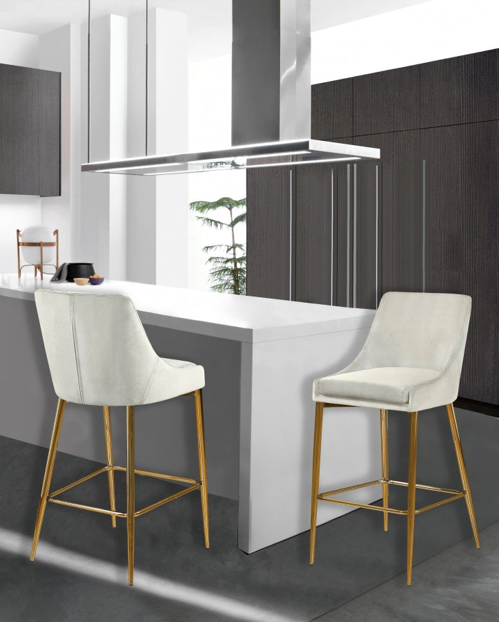 Tabouret de comptoir en velours Karina