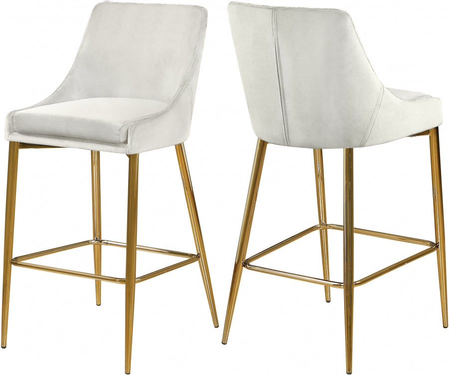 Tabouret de comptoir en velours Karina