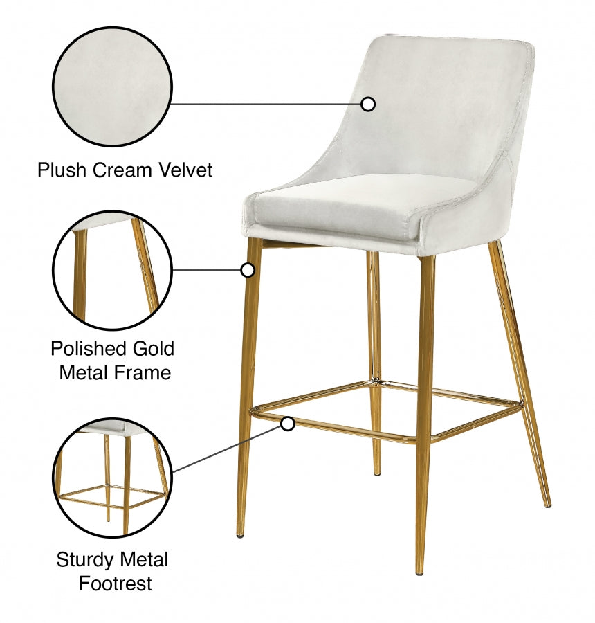 Tabouret de comptoir en velours Karina