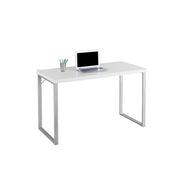 BUREAU D'ORDINATEUR - 48"L / BLANC / METAL ARGENT 
