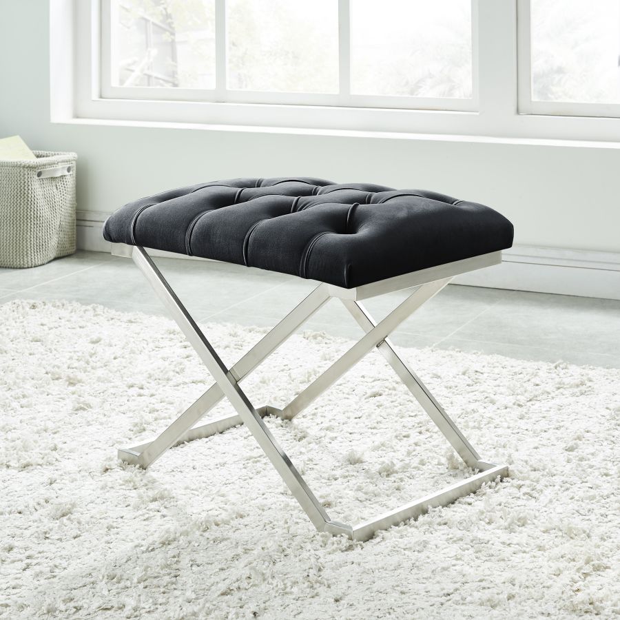 Banc Aldo en noir/argent