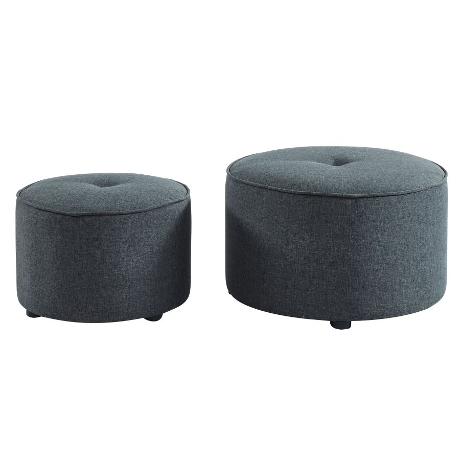 Ensemble de 2 poufs ronds Etro en gris