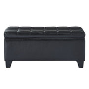 Pouf de rangement rectangulaire Winston en noir