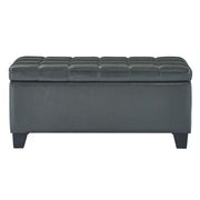 Pouf de rangement rectangulaire Winston en gris