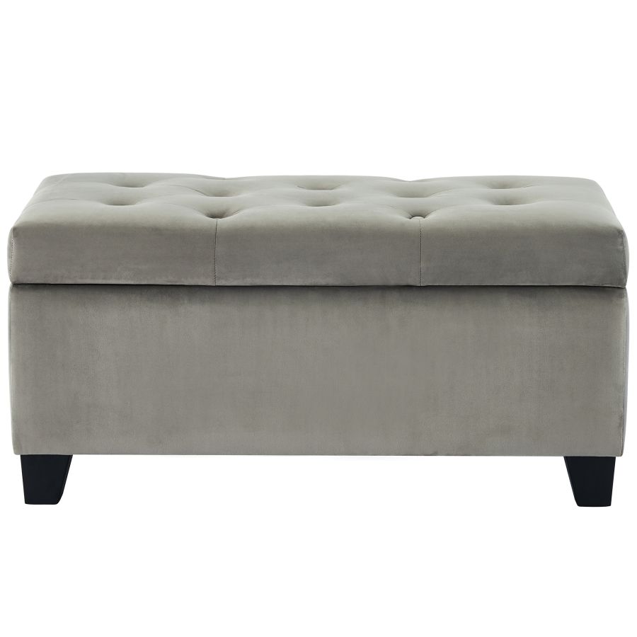 Pouf de rangement rectangulaire Sally en gris