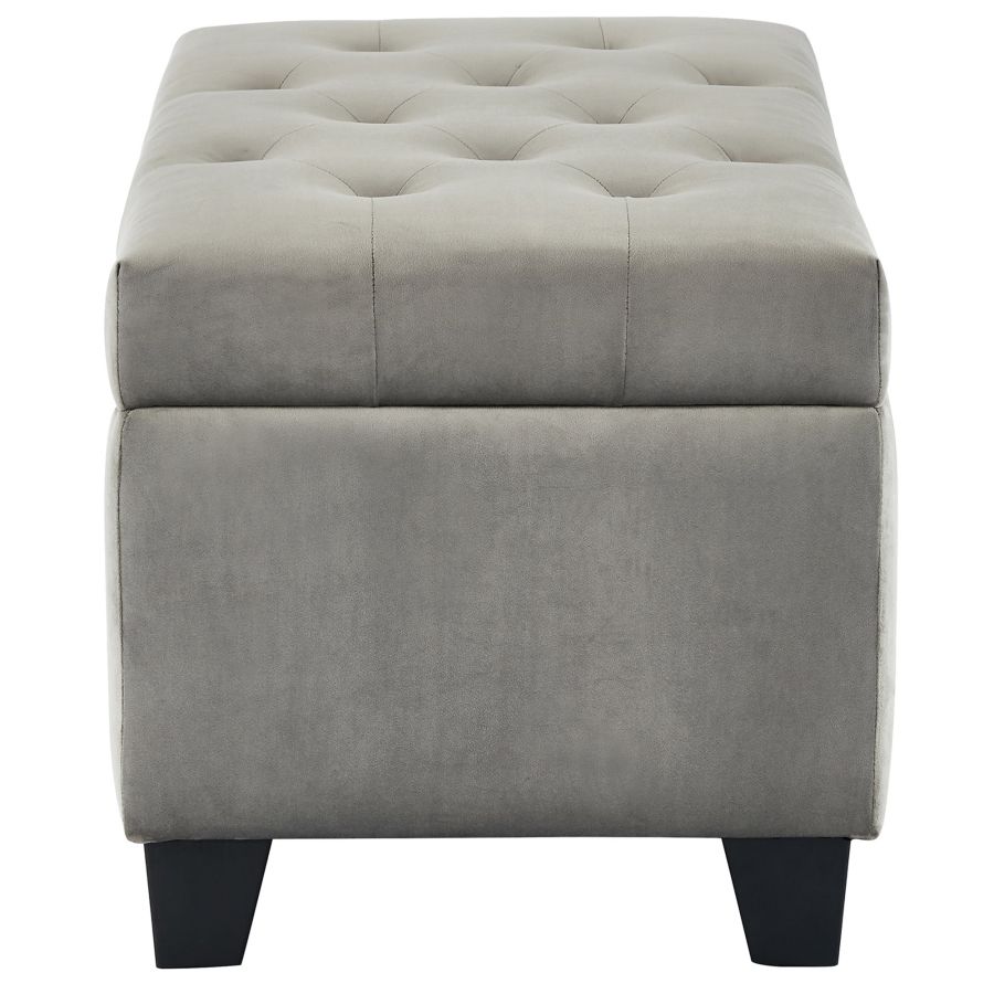 Pouf de rangement rectangulaire Sally en gris