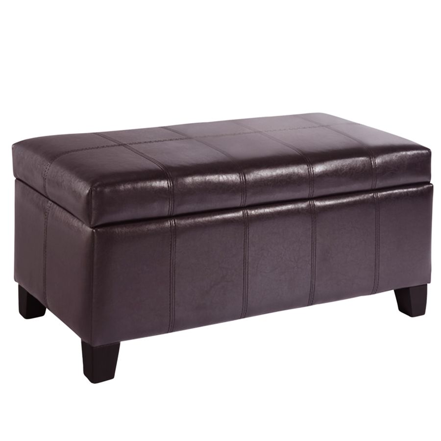 Pouf de rangement rectangulaire Bella en brun