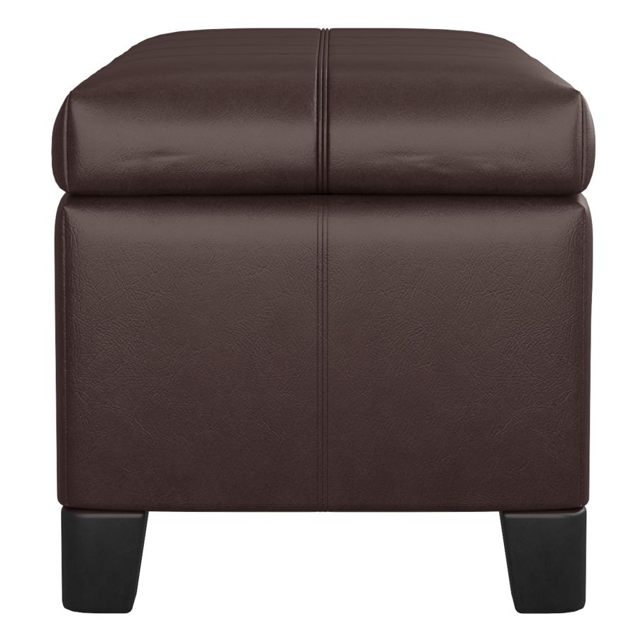 Pouf de rangement rectangulaire Bella en brun
