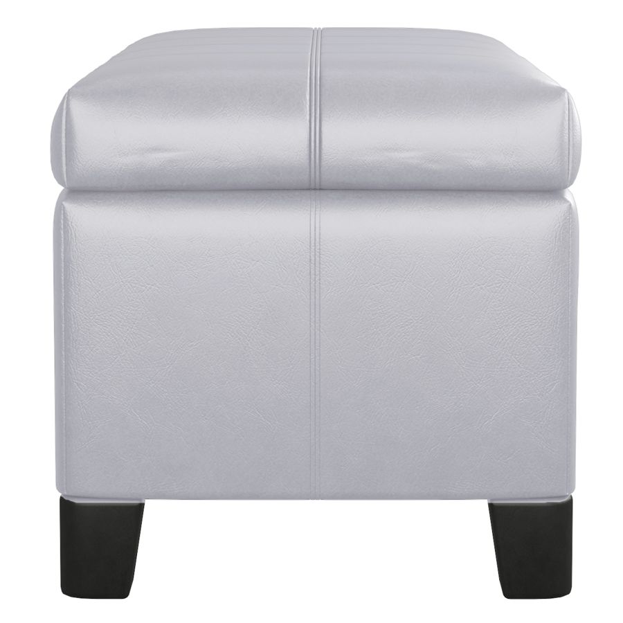 Pouf de rangement rectangulaire Bella en blanc