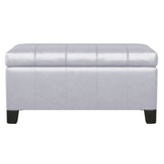 Pouf de rangement rectangulaire Bella en blanc