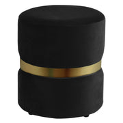 Pouf Rond Violet en Noir