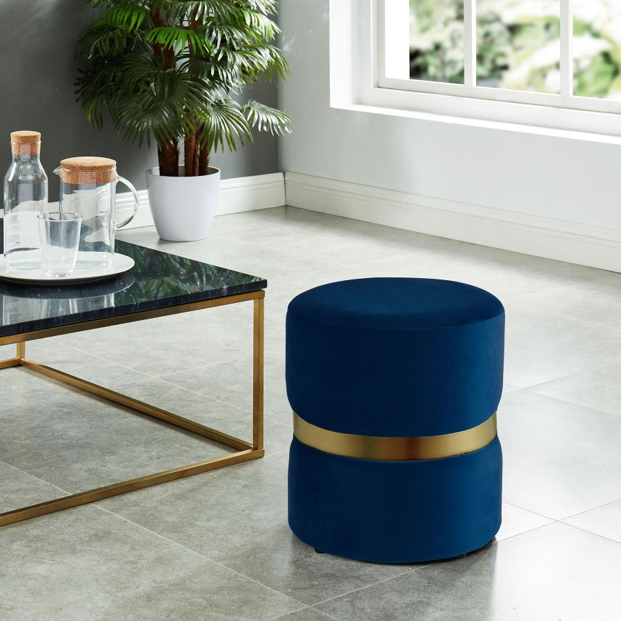 Pouf Rond Violet en Bleu