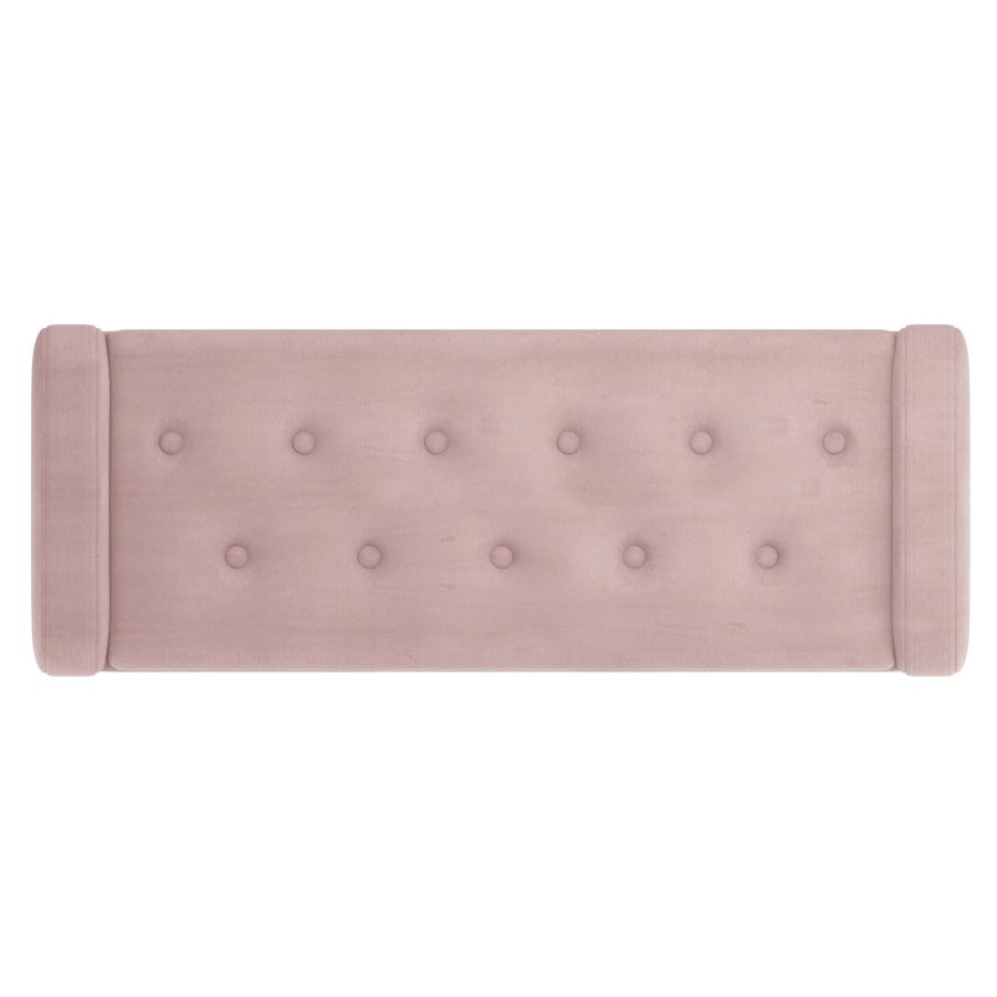 Pouf/banc de rangement Sabel en rose poudré avec pattes dorées vieillies