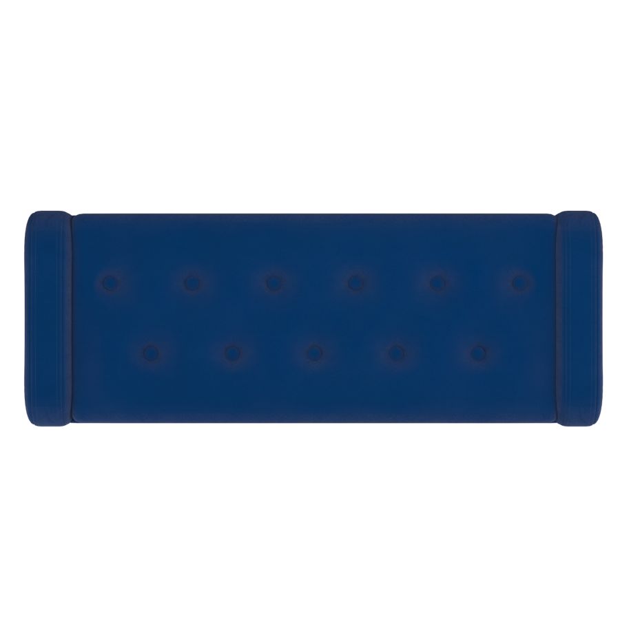 Pouf/banc de rangement Sabel bleu avec pieds dorés vieillis