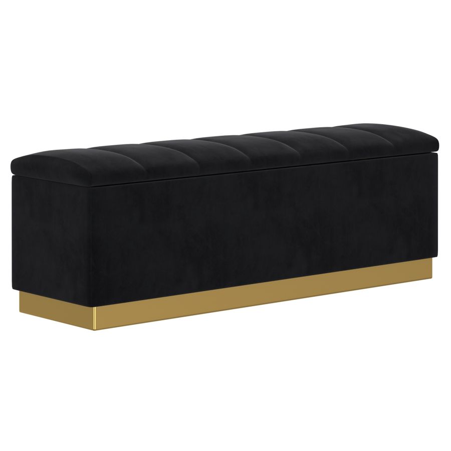Pouf de rangement Esna en noir