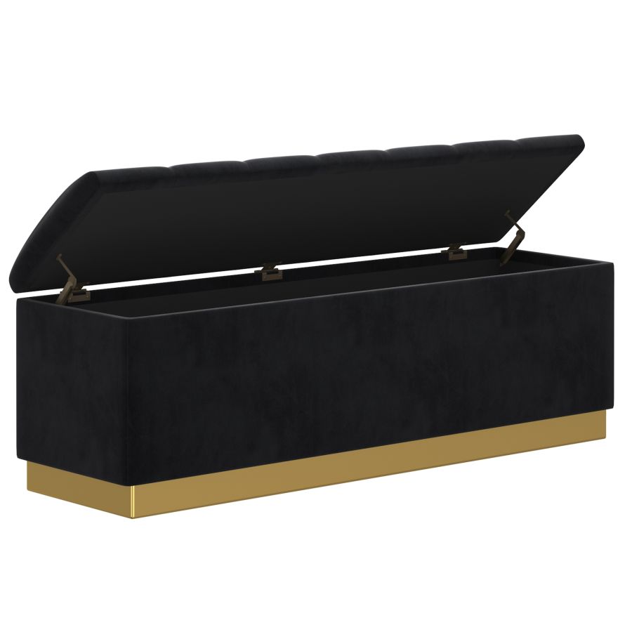 Pouf de rangement Esna en noir
